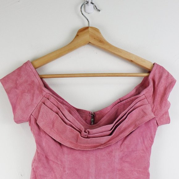 NWT retrofete Hadley Suede Dress in Rose Pink XS - Picture 6 of 10